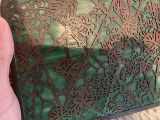 Antique Tiffany Studios Grapevine pattern Glass Bronze Letter Holder 6