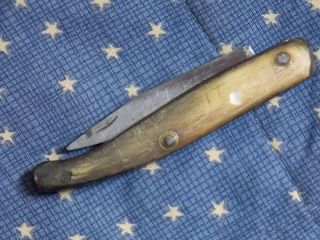 Revolutionary War era horn handle navaja.  18 - early 19th century knife. 4
