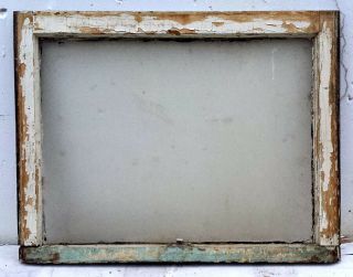 30 " X23.  5 " Antique Vintage Wood Wooden Frame Sash Window Textured Glass Lite Pane