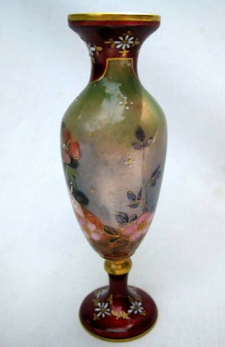 Antique Limoges enamel Art Nouveau woman in pearls portrait vase ala Mucha vase 5