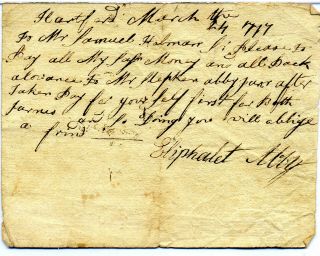 Revolutionary War Era Connecticut Man Asks His Money To Be Paid To A Relative