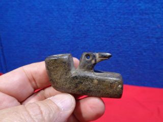 Native American Carved Stone Artifact Miniature Bird Pipe