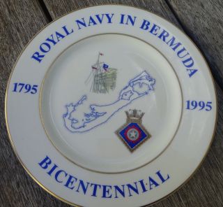 Royal Doulton Royal Navy Hms Malabar Bicentennial China Plate - Bermuda 1795 - 1995