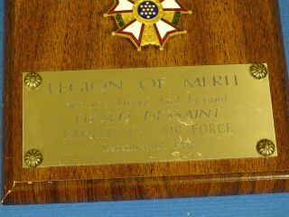 Korean War Legion of Merit Medal Plaque,  Named: Capt.  Lloyd Dessaint USAF (C37) 5