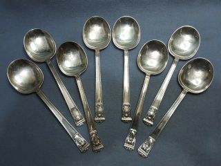 8 Tiffany & Co.  San Lorenzo 7 3/16 " Sterling Silver Soup Or Cream Spoons