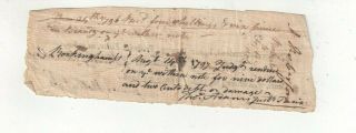 1796 DOCUMENT JAMES ROBINSON WINTER HILL REVOLUTIONARY WAR KNOX EXPEDITION 2