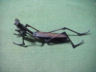 Antique Japanese Articulated Copper Praying Mantis Signed By Maker