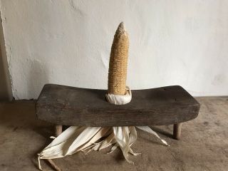 BEST Old Antique Handmade Wooden Corn Sheller Footed Bench Primitive AAFA 2