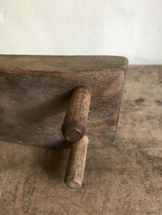 BEST Old Antique Handmade Wooden Corn Sheller Footed Bench Primitive AAFA 8