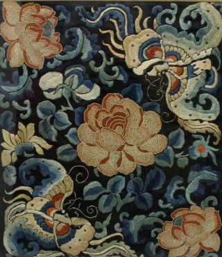 Chinese Peking Forbidden Stitch Silk Embroidery Panel 19th Century