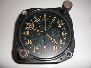 Vintage 1940s Wwii Aviation Hamilton Watch Company H - 37500 Elapsed Time Clock