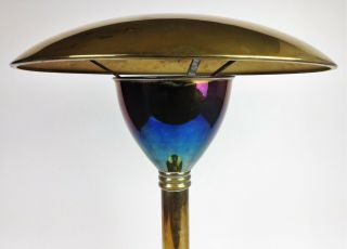 Fine Vintage French Art Deco Table Lamp - Genet Michon Large Brass Modernist Desk 6