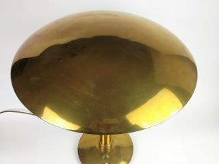 Fine Vintage French Art Deco Table Lamp - Genet Michon Large Brass Modernist Desk 7