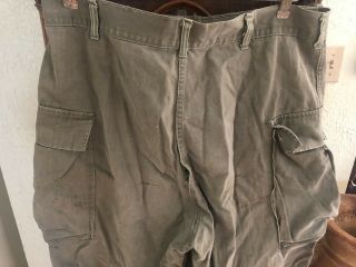 VTG WWII 13 Star Button HBT trousers cargo pants Herringbone Twill size 34 X 32 7