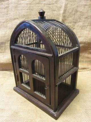 Vintage Bird Cage Curio Cabinet Old Antique Shabby Primitive Garden Cages 9767