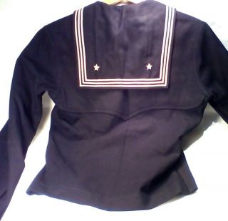 WW II US Navy Named Medic Cracker Jack Uniform Top Dark Wool Vintage 8