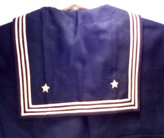WW II US Navy Named Medic Cracker Jack Uniform Top Dark Wool Vintage 9