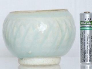 Small 12th Century Southern Song Shadow Sky - Blue Molded Lotus Leaf Qingbai Jar
