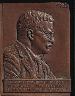 JAMES EARLE FRASER BASS RELIEF OF THEODORE ROOSEVELT PORTRAIT 1920 MEMORIAL 4