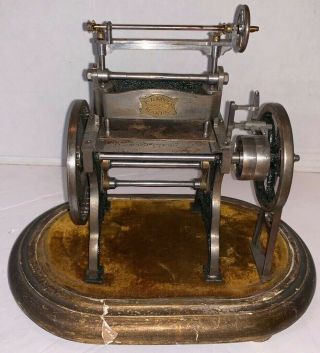 Antique Wrought Iron Metal Scale Model Printing/clothes Press P.  Brooks Maker