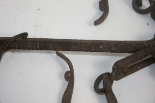 Antique Farm Tool Cotton Tobacco Hide Hanging Balance Beam Cast Iron Scale 3