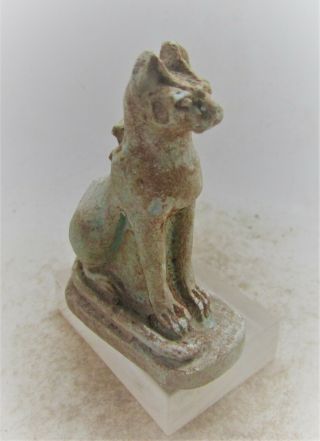 Scarce Ancient Egyptian Statuette Of A Bastet 700 - 500bce