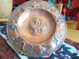 A Great Eustace Copper An Arts & Crafts Copper Tray Cornwall.  Hand Finished.