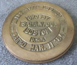 ANTIQUE CROSBY S G & V CO BRASS 1 POUND SCALE WEIGHT BOSTON PAT ' D MAR 11 84 2