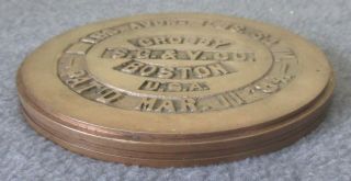 ANTIQUE CROSBY S G & V CO BRASS 1 POUND SCALE WEIGHT BOSTON PAT ' D MAR 11 84 3