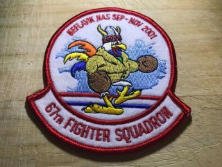 2001? Us Air Force Patch - 67th Fighter Squadron - Neflavik Nas - Usaf Beauty