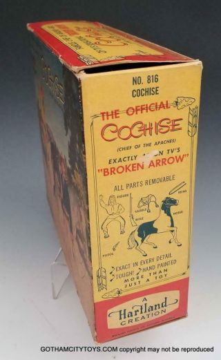 1957 NMIB Hartland COCHISE BROKEN ARROW 816,  Rare BOX & TAG ACCESSORIES 9