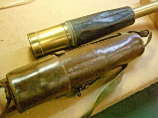 Brass Telescope World War I With Leather Case,  Makers Mark