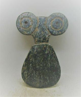V.  F Circa 6000bce Ancient Syro - Tell Brak Stone All Seeing Eye Idol