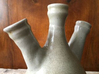 Rare Edo Period Stoneware Tulip Vase Bottle V.  O.  C.  Dutch East India Company 10