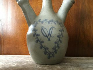 Rare Edo Period Stoneware Tulip Vase Bottle V.  O.  C.  Dutch East India Company 9