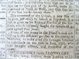 1781 REVOLUTIONARY WAR newspaper NATHANAEL GREENE @ the BATTLE OF HOBKIRKS HILL 3