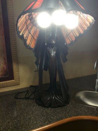 Flying Lady Antique Lamp solid bronze in 4
