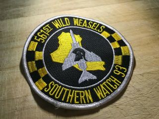 1993? US AIR FORCE PATCH - 561st Wild Weasels Southern Watch 93 USAF 5