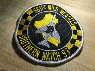 1993? US AIR FORCE PATCH - 561st Wild Weasels Southern Watch 93 USAF 6