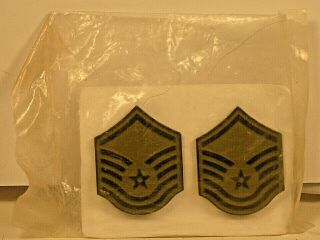 USAF US Air Force Master Sergeant Rank Insignia Subdued Metal Pin Pair 2