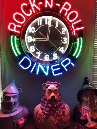 Neon Rock - N - Roll Diner Clock.  A Knock Out Piece In Any Room. 5