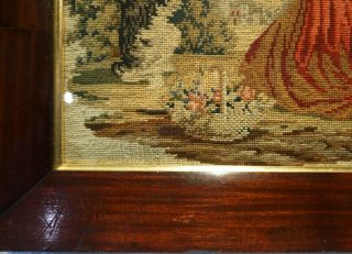 MID/LATE 19TH CENTURY NEEDLEPOINT OF A GIRL WITH HER PET SPANIEL - c.  1870 11