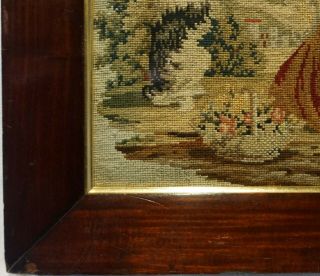 MID/LATE 19TH CENTURY NEEDLEPOINT OF A GIRL WITH HER PET SPANIEL - c.  1870 8