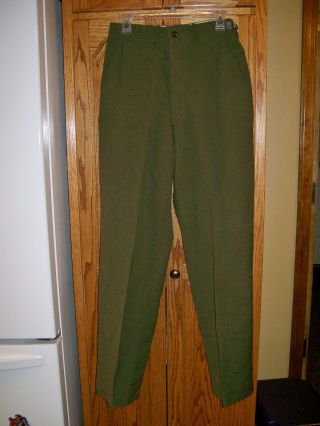 Vtg Korean War M - 1951 Trousers Field Wool Serge 18 Oz.  Sz Xsmall - Regular 29 X 33