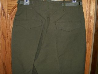 Vtg Korean War M - 1951 Trousers Field Wool Serge 18 oz.  sz XSmall - Regular 29 x 33 7