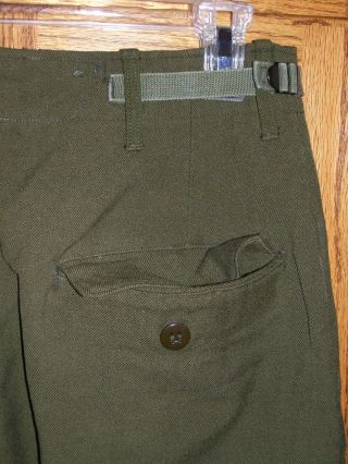 Vtg Korean War M - 1951 Trousers Field Wool Serge 18 oz.  sz XSmall - Regular 29 x 33 9