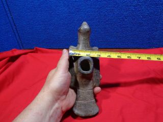 NATIVE AMERICAN CARVED STONE PIPE ARTIFACT 12