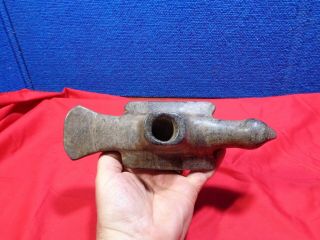NATIVE AMERICAN CARVED STONE PIPE ARTIFACT 2