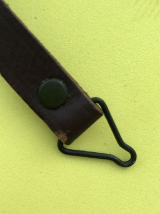 EARLY GREEN BUCKLE US ARMY WWII M1 HELMET LINER LEATHER CHINSTRAP WW2 3