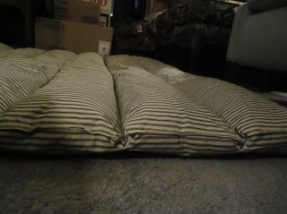 ANTIQUE HAND MADE FEATHER FILLED TICKING MATTRESS - 2